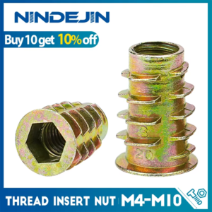 5 30pcs thread insert nut m4 m5 m6 m8 carbon steel zinc plated internal and external thread insert furniture connector