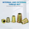 5 30pcs thread insert nut m4 m5 m6 m8 carbon steel zinc plated internal and external thread insert furniture connector