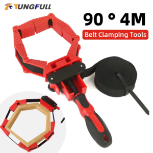 multifunction belt clamping tools woodworking quick adjustable band clamp polygonal clip 90 degres 4m pure nylon strap clip